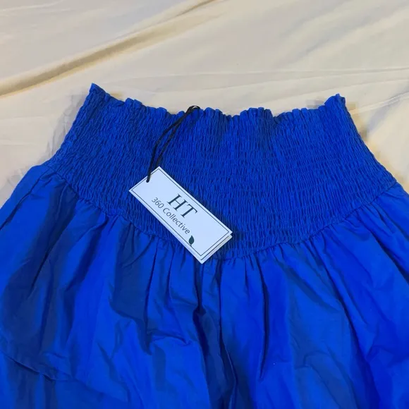 -NWT- HT 360 Collective Blue Layered Ruffle Mini Skirt