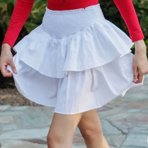 -NWT- HT 360 Collective Blue Layered Ruffle Mini Skirt