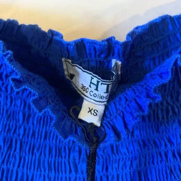-NWT- HT 360 Collective Blue Layered Ruffle Mini Skirt