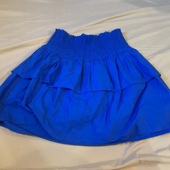 -NWT- HT 360 Collective Blue Layered Ruffle Mini Skirt