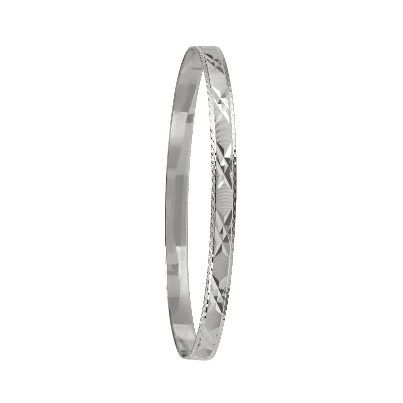10K Gold (5mm) Diamond Cut Slip On Bangle