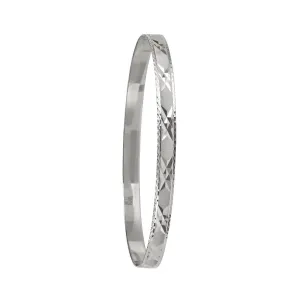 10K Gold (5mm) Diamond Cut Slip On Bangle