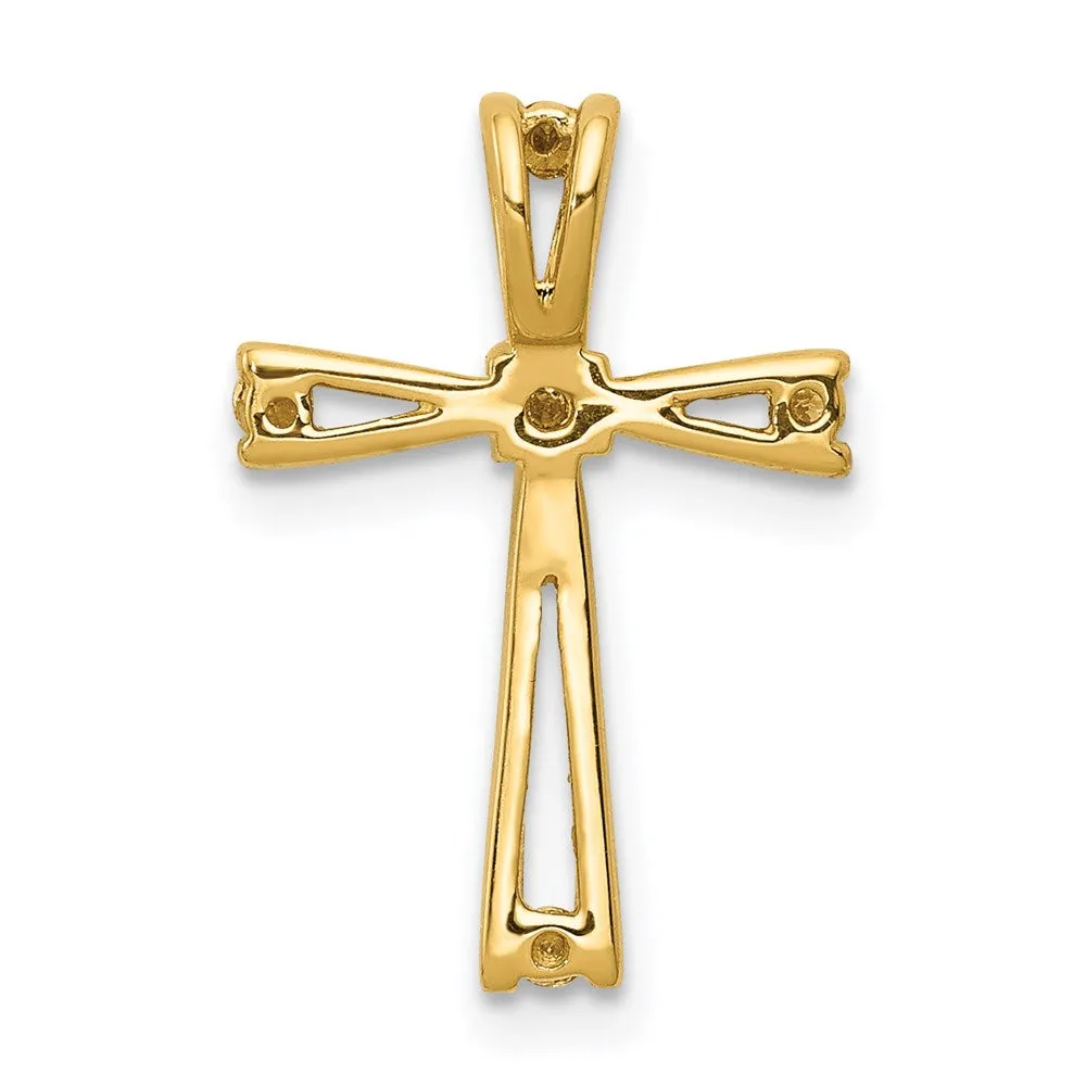 14k AA Diamond Cross Pendant