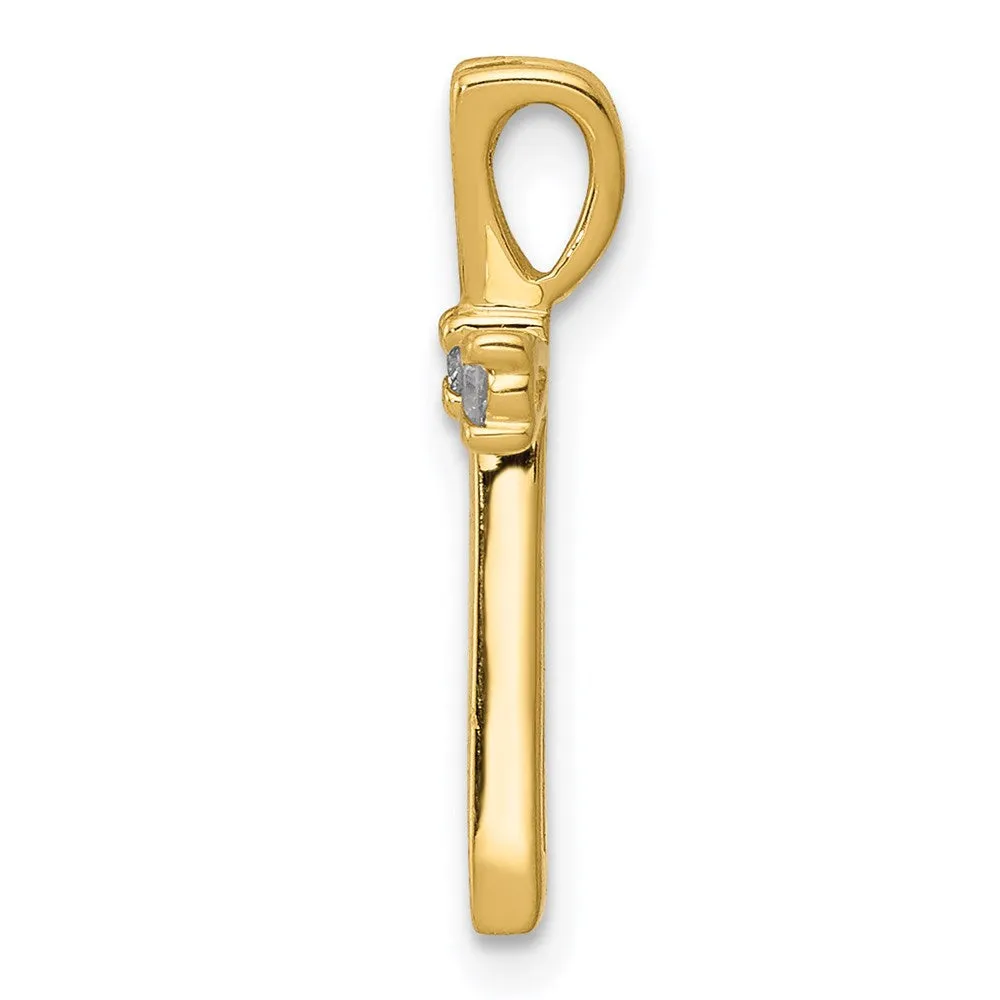 14k AA Diamond Cross Pendant
