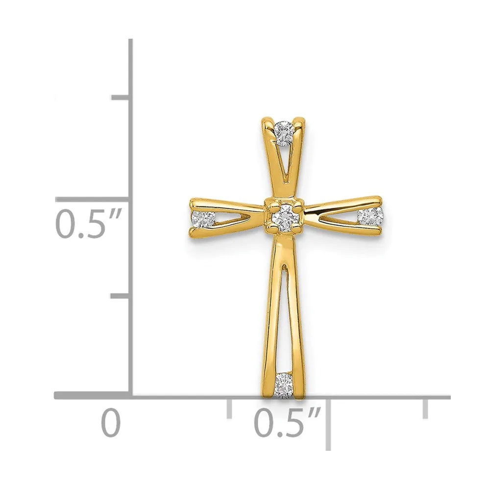 14k AA Diamond Cross Pendant
