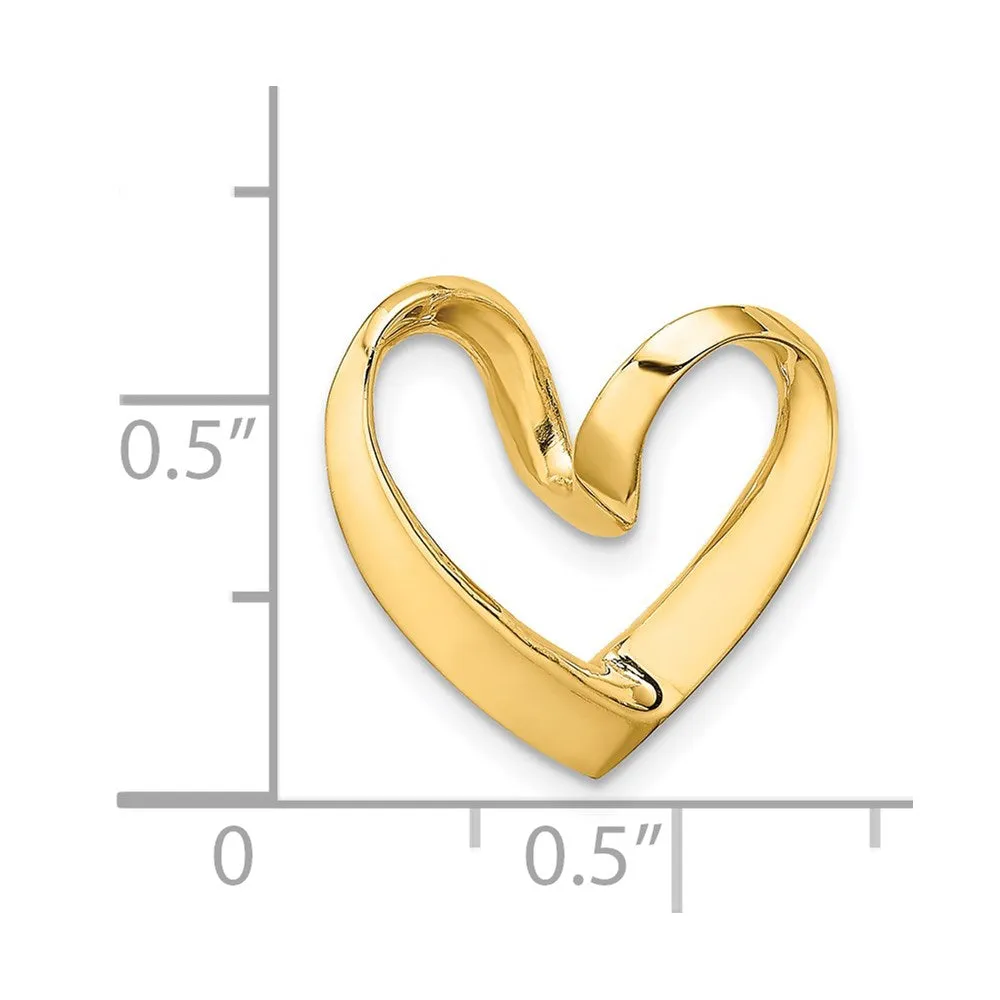 14K Polished Heart Chain Slide