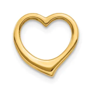 14K Polished Heart Chain Slide