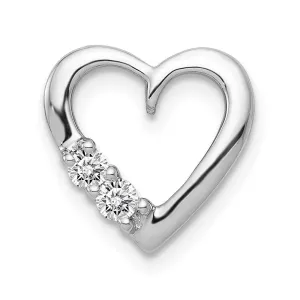 14k White Gold 1/10ct. Diamond Heart Chain Slide