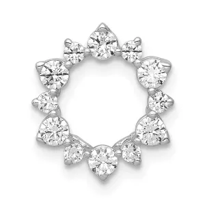 14k White Gold 1/2ct. Diamond Fancy Circle Chain Slide
