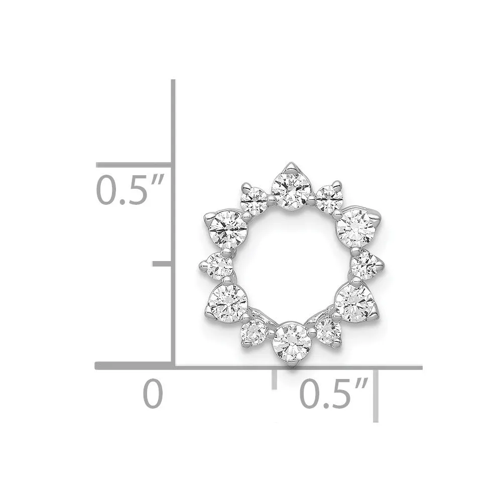 14k White Gold 1/2ct. Diamond Fancy Circle Chain Slide