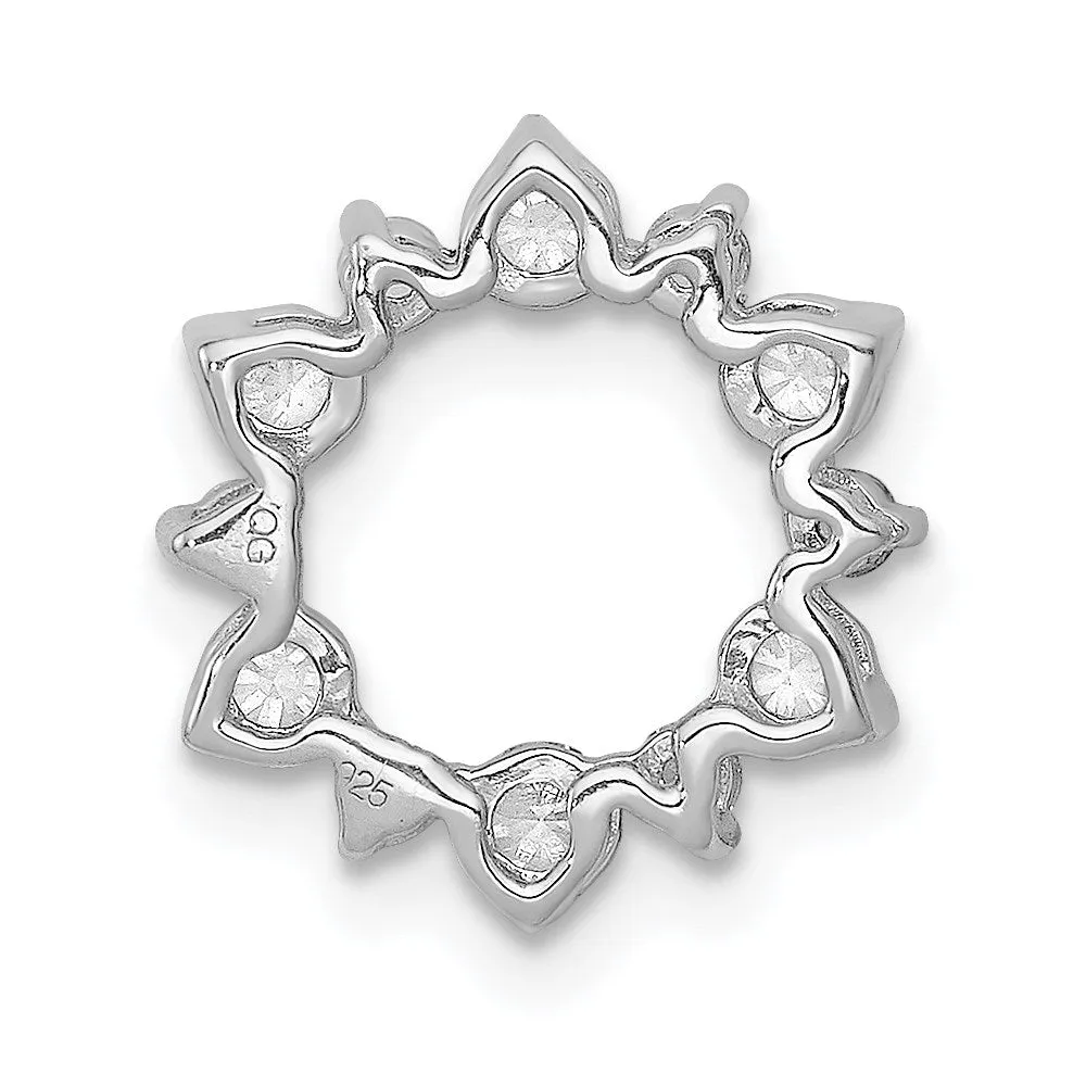 14k White Gold 1/2ct. Diamond Fancy Circle Chain Slide
