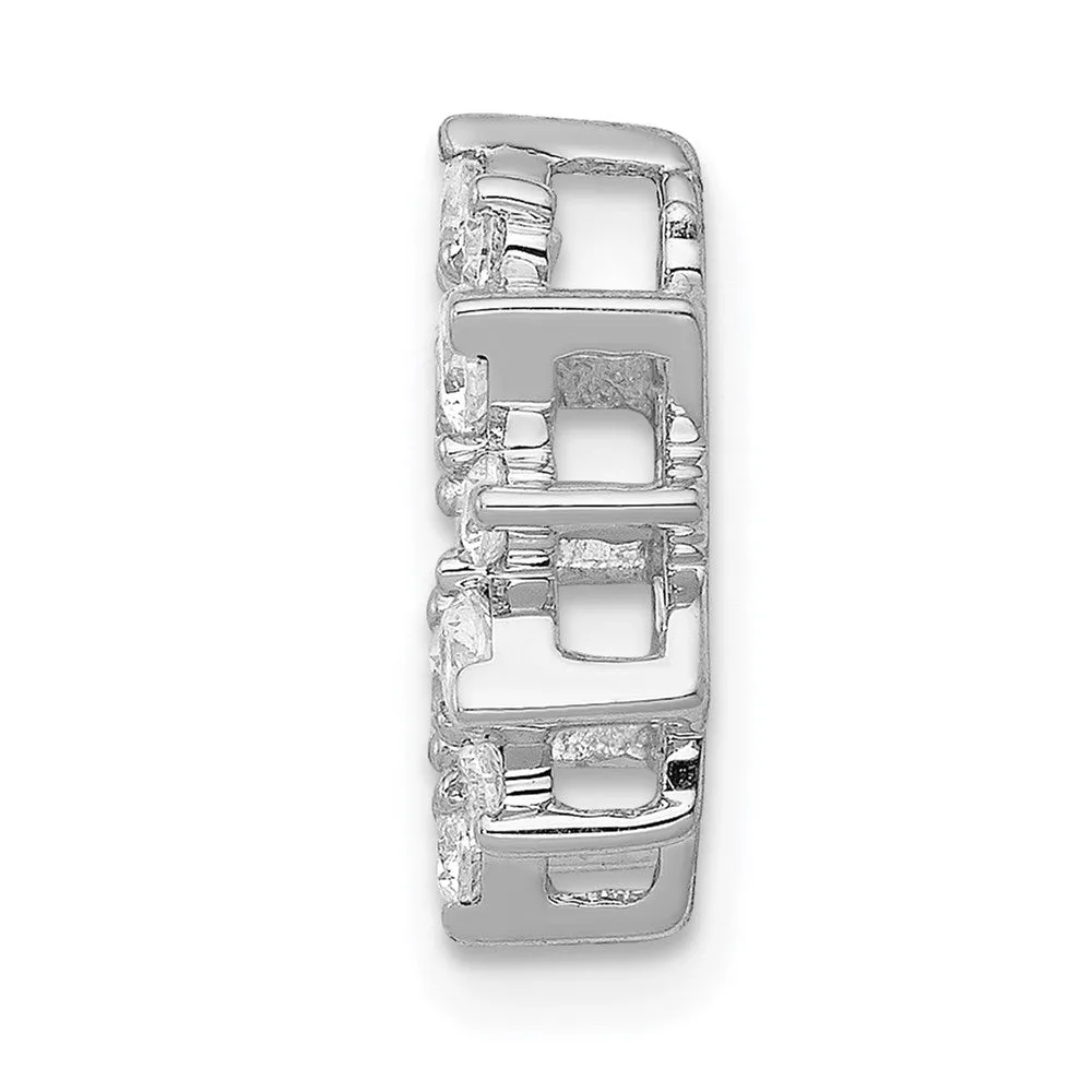 14k White Gold 1/2ct. Diamond Fancy Circle Chain Slide