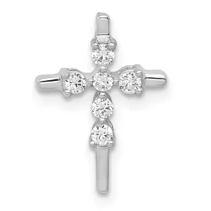 14k White Gold 1/6ct. Diamond Cross Chain Slide