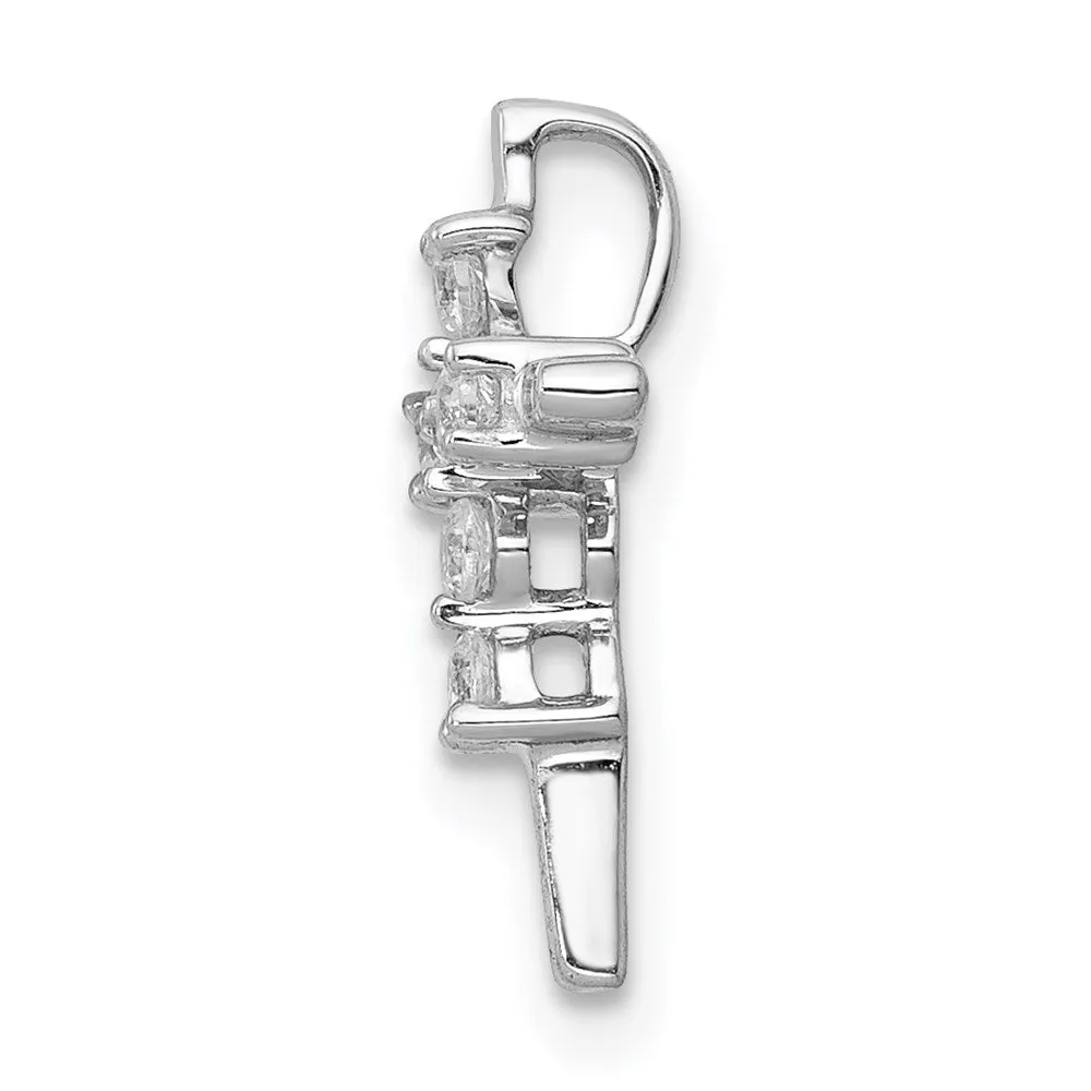 14k White Gold 1/6ct. Diamond Cross Chain Slide