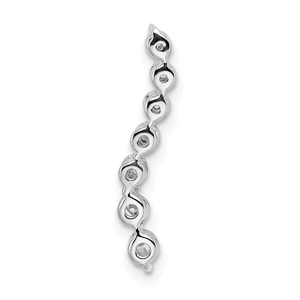 14k White Gold Graduating Diamond Chain Slide