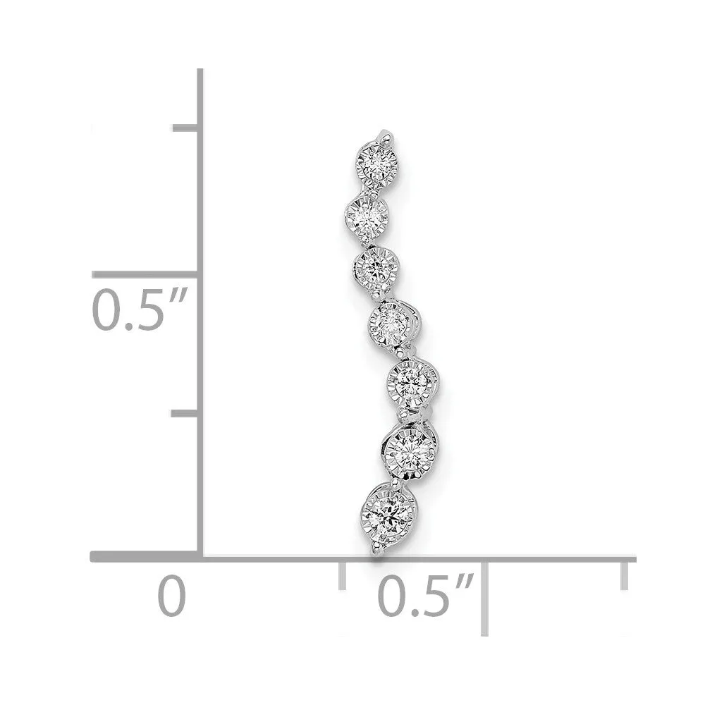 14k White Gold Graduating Diamond Chain Slide