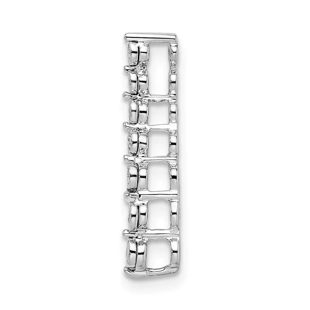 14k White Gold Graduating Diamond Chain Slide