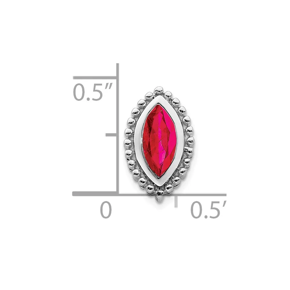 14k White Gold Marquise Ruby Chain Slide
