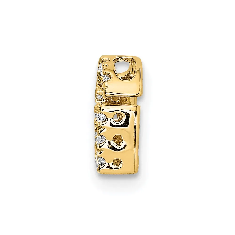 14k Yellow Gold Diamond Letter G Initial Charm