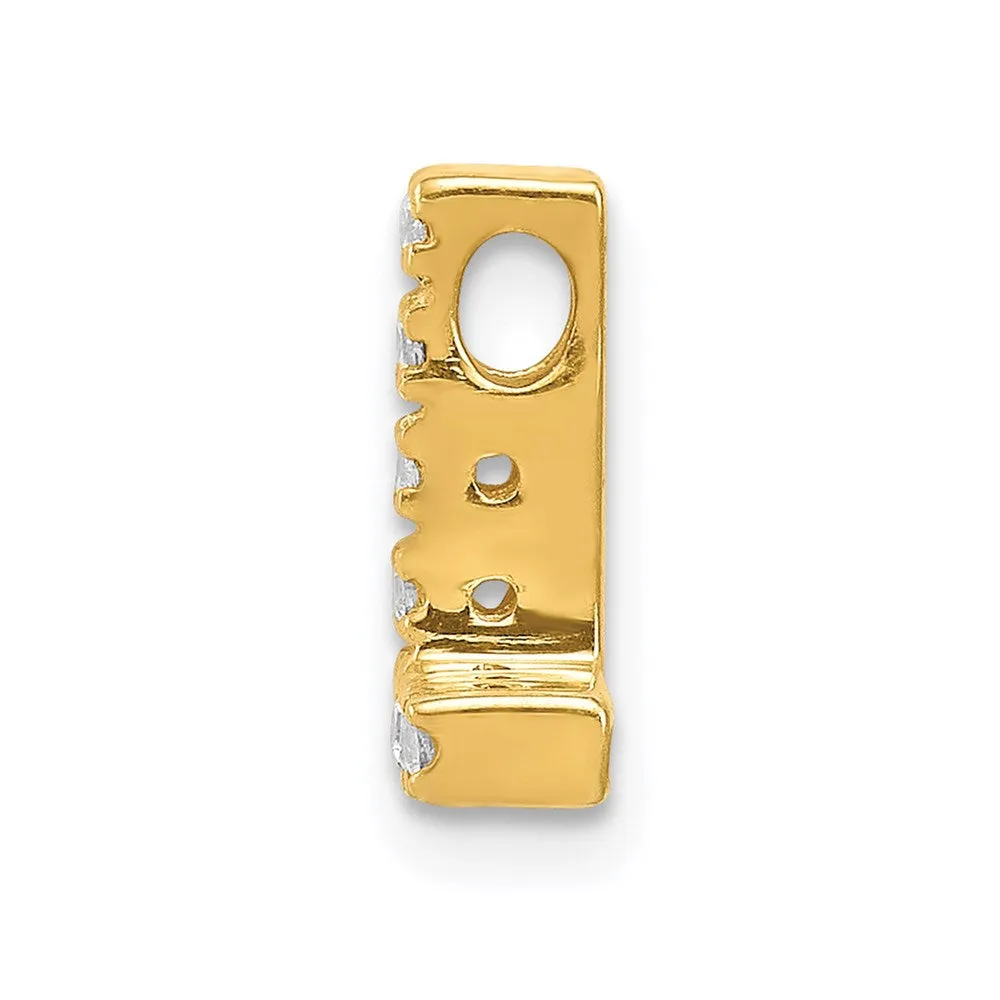 14k Yellow Gold Diamond Letter L Initial Charm
