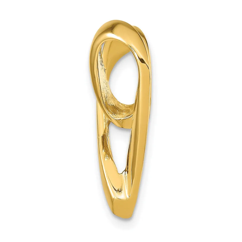 14k Yellow Gold Polished Heart Slide