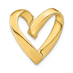 14k Yellow Gold Polished Heart Slide