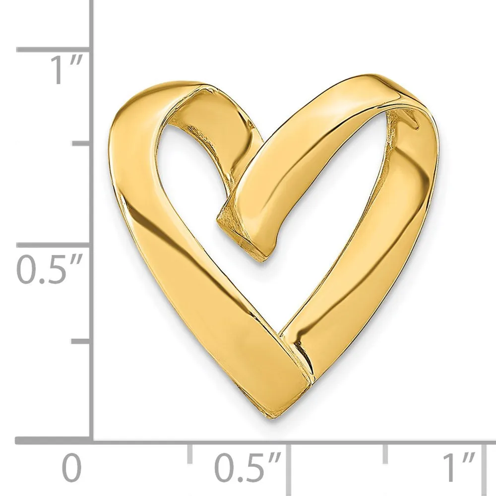 14k Yellow Gold Polished Heart Slide
