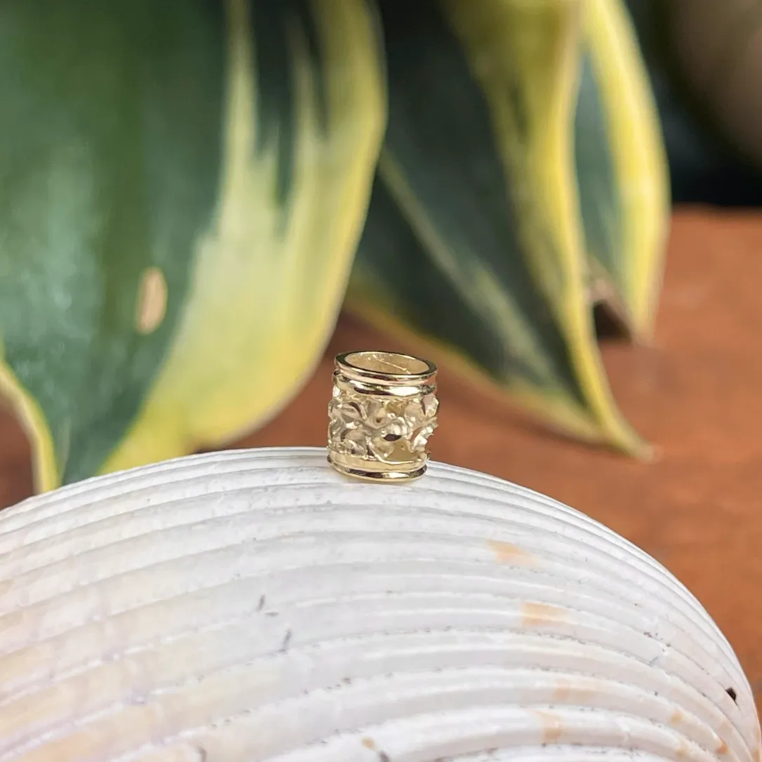 14KT Yellow Gold Diamond-Cut Barrel Chain Slide Pendant