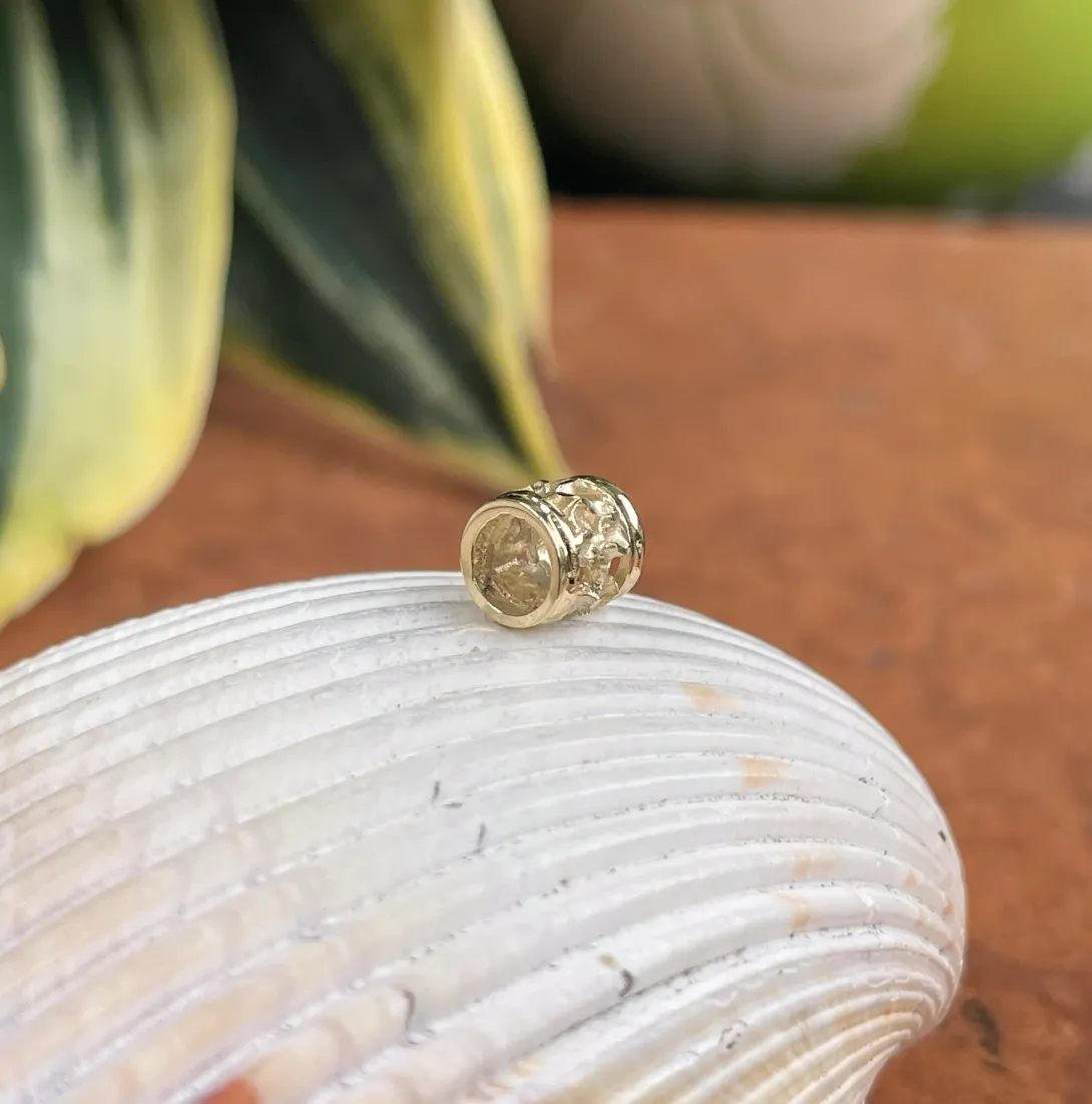 14KT Yellow Gold Diamond-Cut Barrel Chain Slide Pendant
