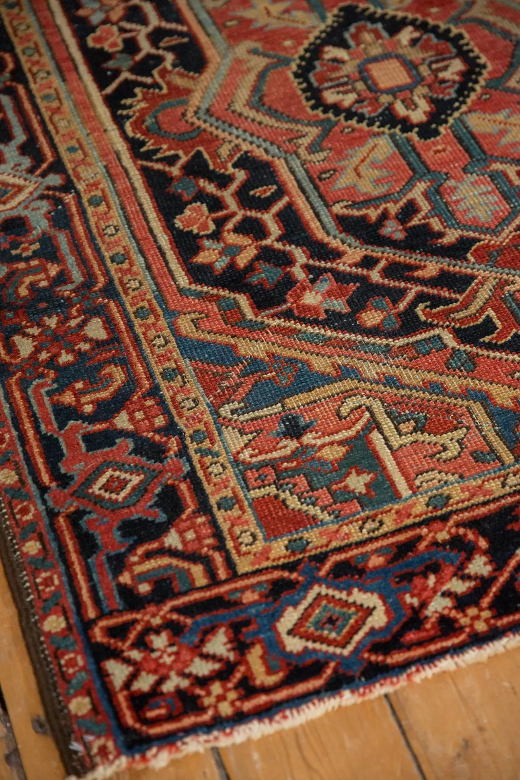 3.5x4.5 Vintage Heriz Square Rug