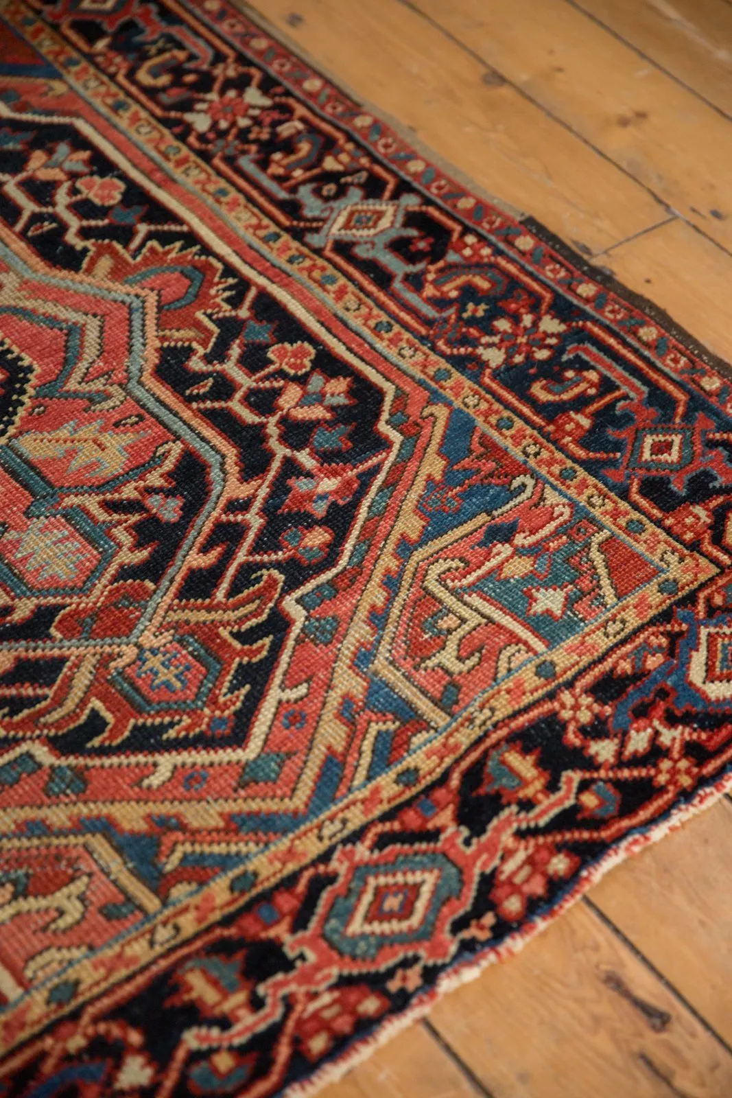3.5x4.5 Vintage Heriz Square Rug