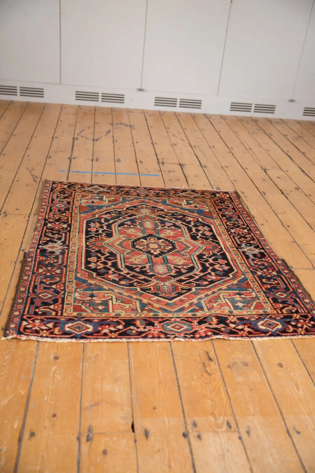 3.5x4.5 Vintage Heriz Square Rug
