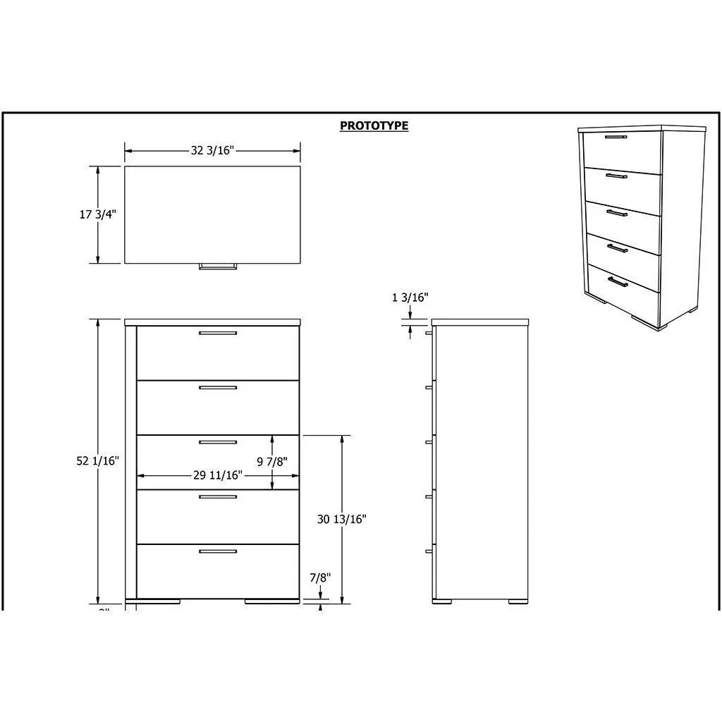 5 drawers chest alpine java