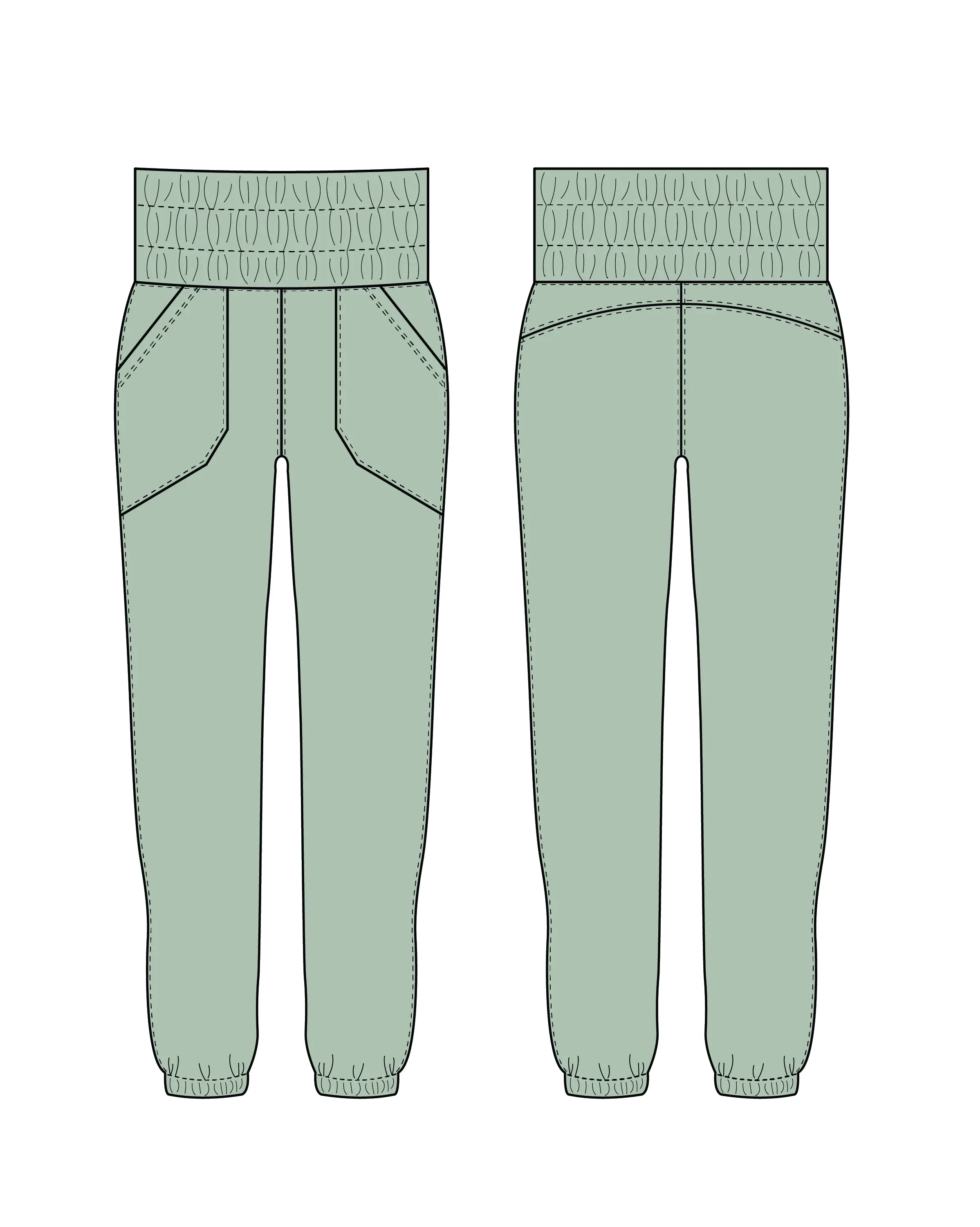 6009A Spring Solid Ripstop Jogger Pant