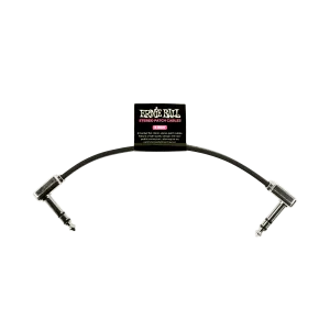 6" Flat Ribbon Stereo Patch Cable Black