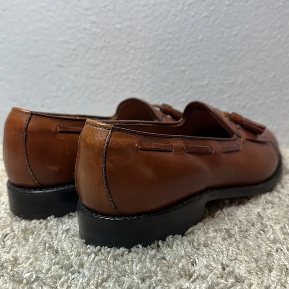 Allen Edmonds Dalton 87703 Brown Tasseled Slip On Loafer Shoes Size 9.5 A