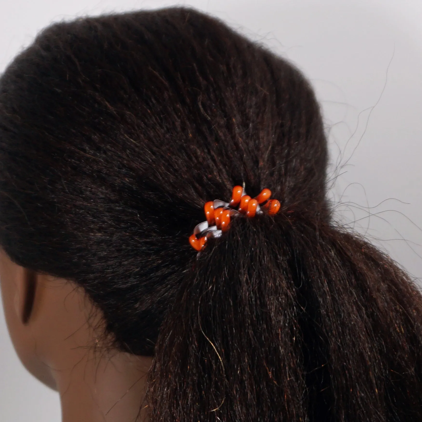 Amelia Beauty Products 8 Medium Elastic Hair Coils, 2.0in Diameter Thick Spiral Hair Ties, Gentle on Hair, Strong Hold and Minimizes Dents and Creases, Brown