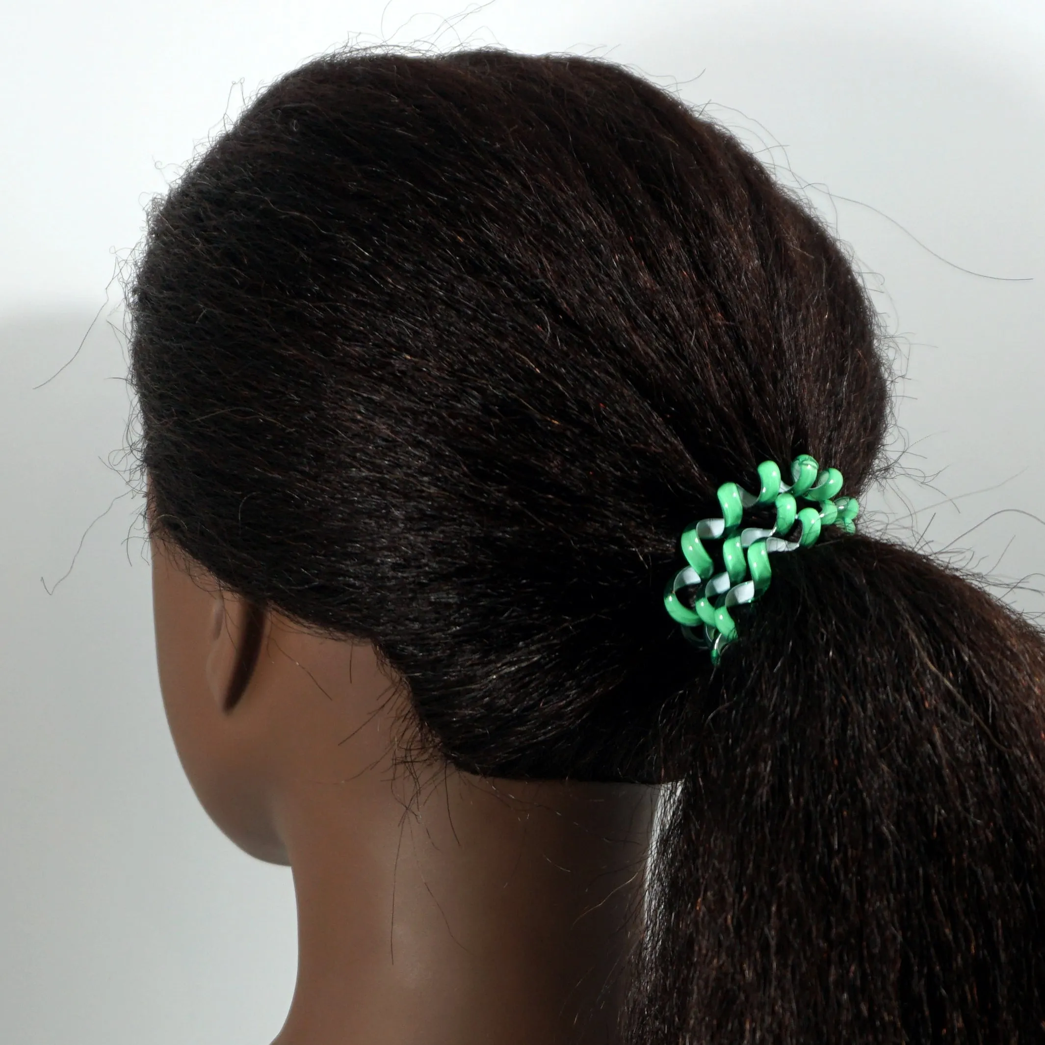Amelia Beauty Products 8 Medium Elastic Hair Coils, 2.0in Diameter Thick Spiral Hair Ties, Gentle on Hair, Strong Hold and Minimizes Dents and Creases, Emerald