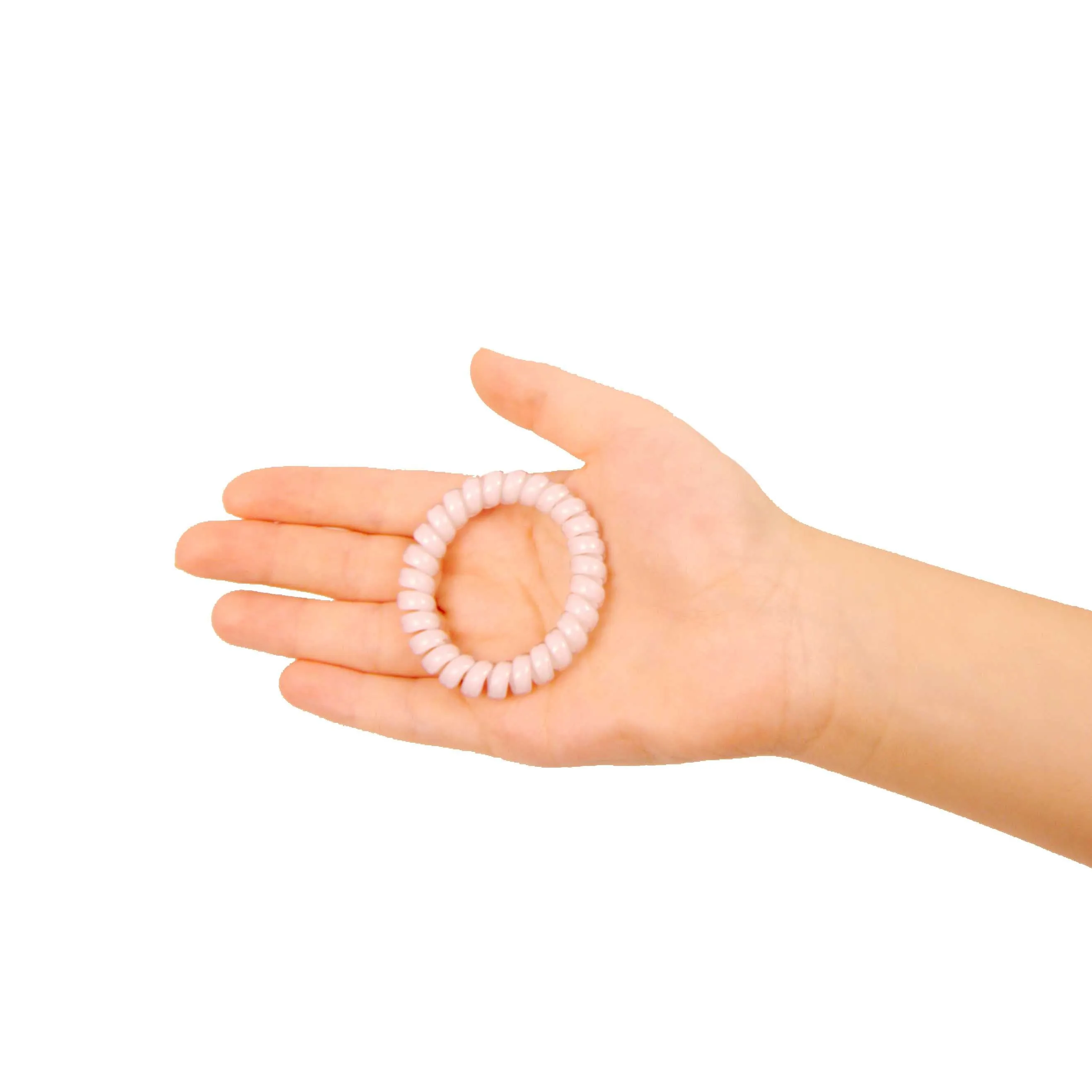 Amelia Beauty Products 8 Medium Elastic Hair Coils, 2.0in Diameter Thick Spiral Hair Ties, Gentle on Hair, Strong Hold and Minimizes Dents and Creases, Red, White and Blue Mix