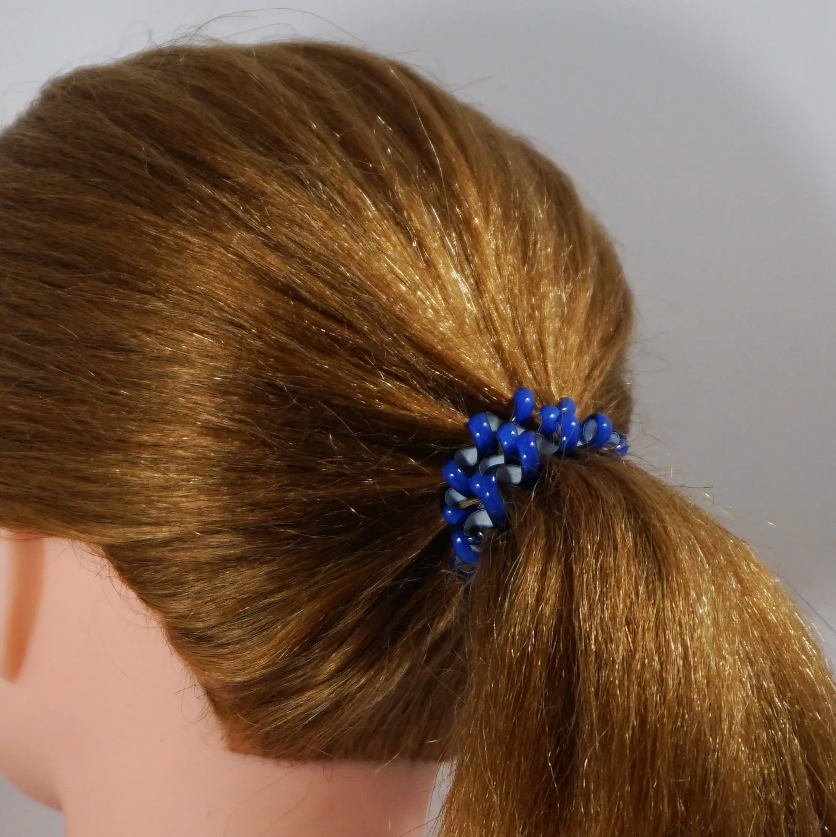 Amelia Beauty Products 8 Medium Elastic Hair Coils, 2.0in Diameter Thick Spiral Hair Ties, Gentle on Hair, Strong Hold and Minimizes Dents and Creases, Red, White and Blue Mix