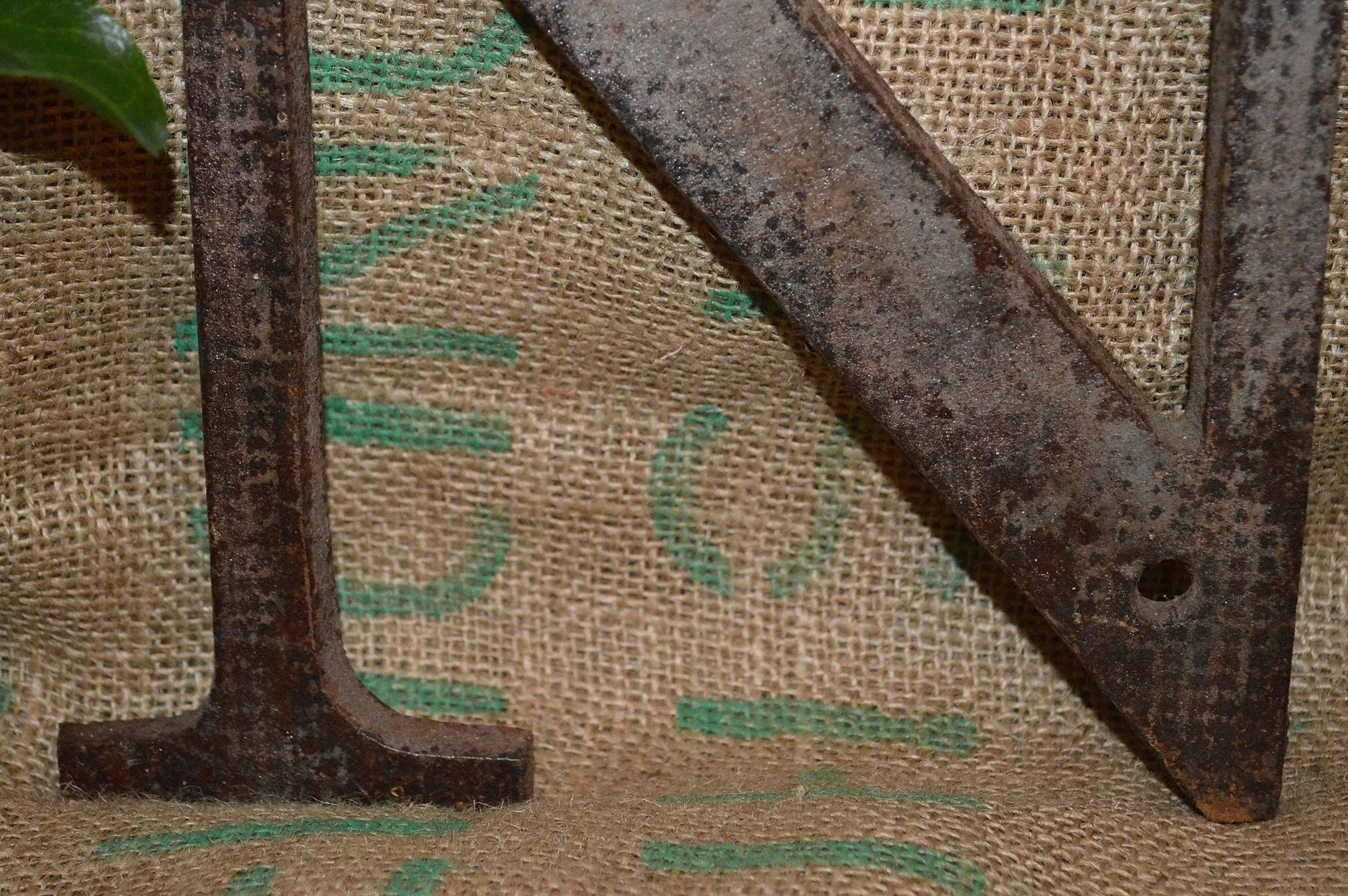 Antique Cast Iron Sign Letter N Industrial Signage 9"