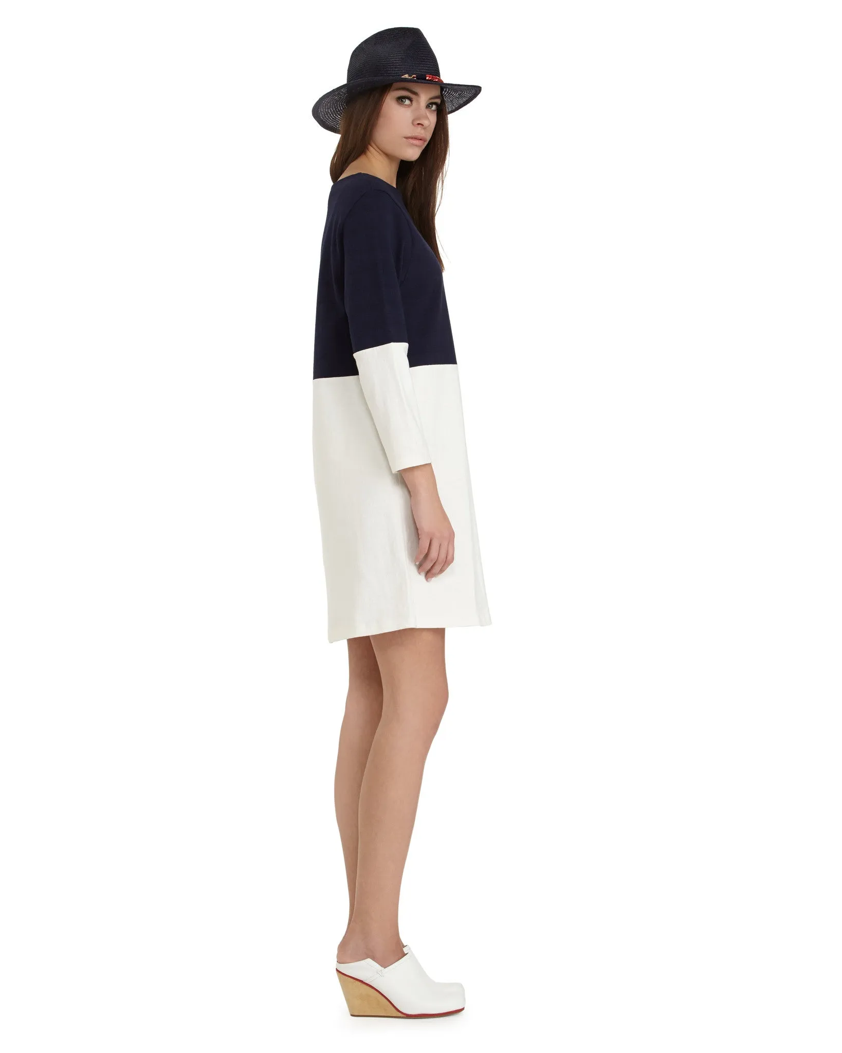 Apiece Apart Tee Dress | Navy & White - FINAL SALE