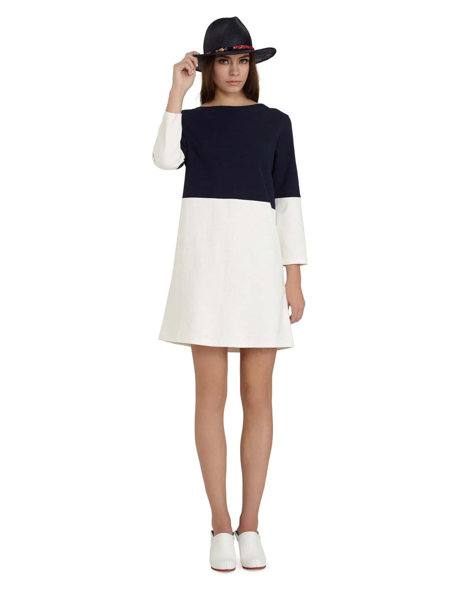 Apiece Apart Tee Dress | Navy & White - FINAL SALE
