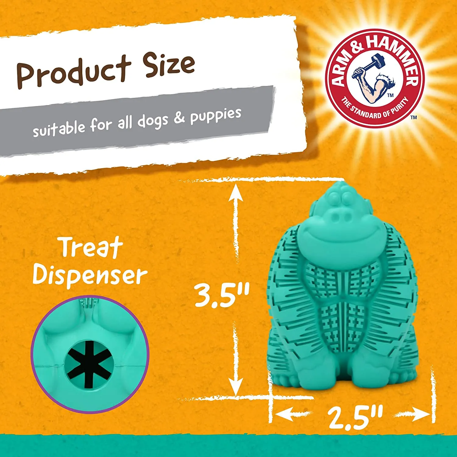 Arm & Hammer FFP8831ST Super Treadz Gorilla! Helps keep your dog’s teeth clean while he plays.