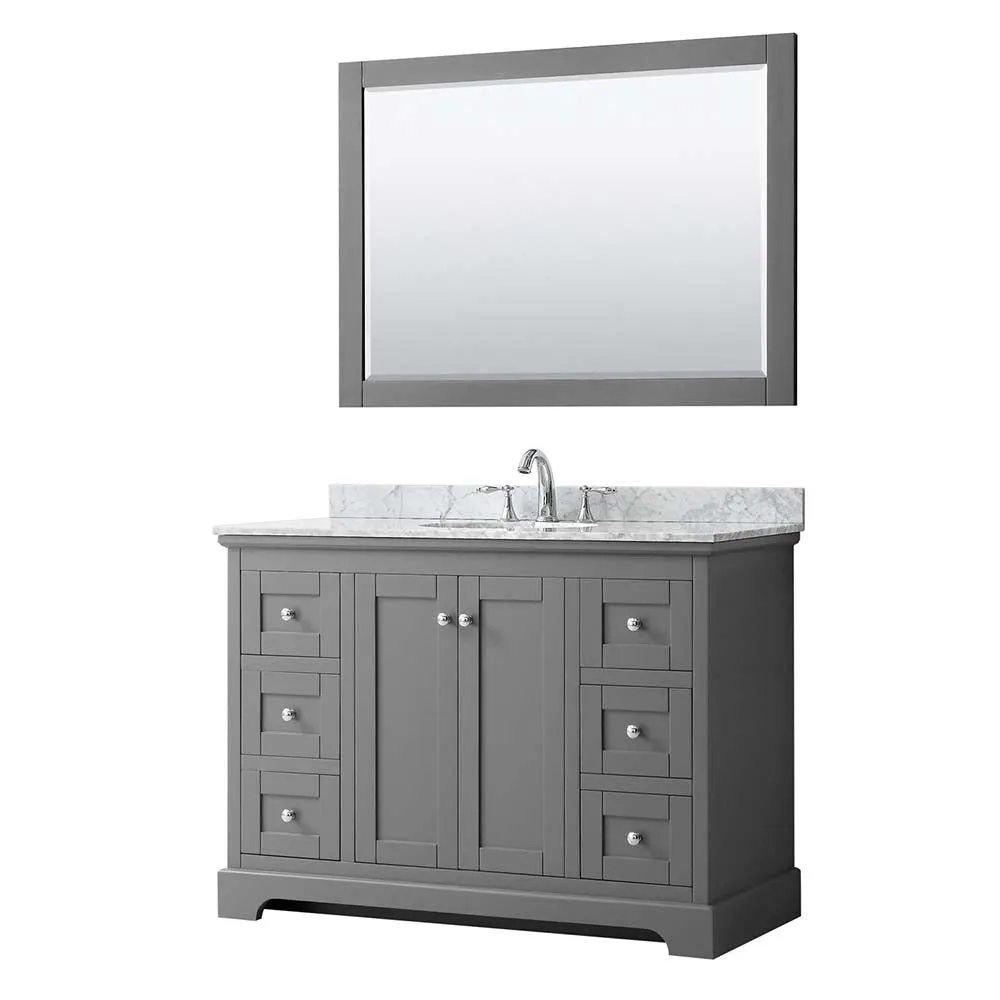 Avery 48 Inch Single Bathroom Vanity in Dark Gray