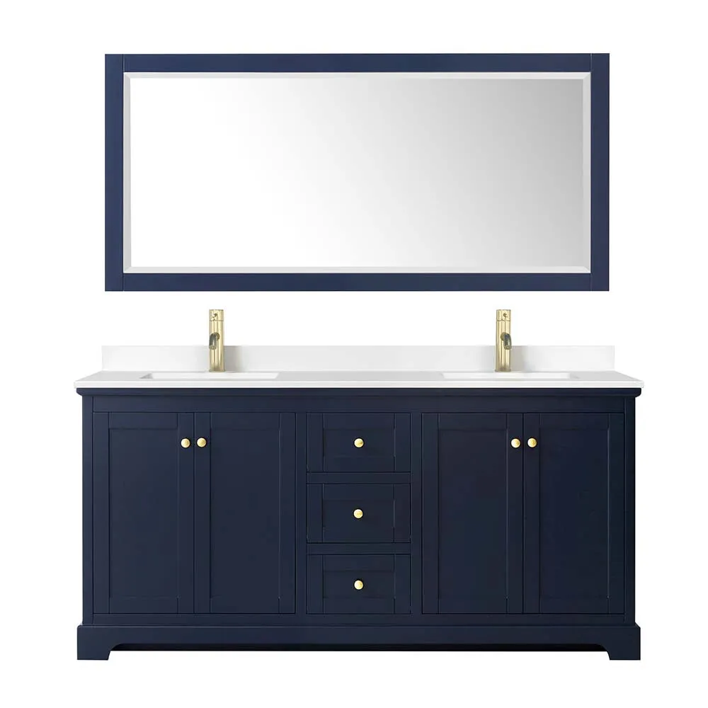 Avery 72 Inch Double Bathroom Vanity in Dark Blue