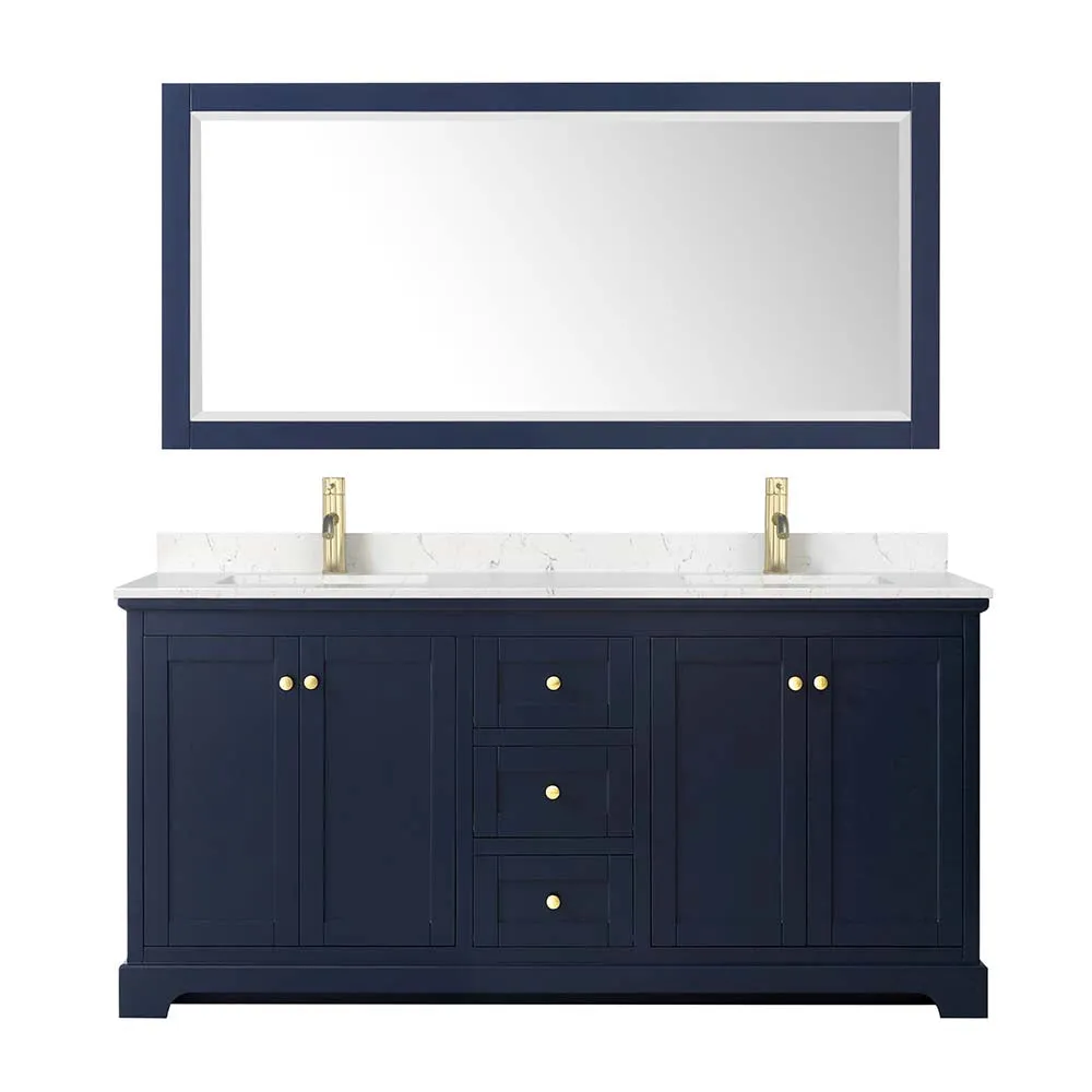 Avery 72 Inch Double Bathroom Vanity in Dark Blue