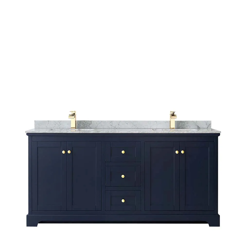 Avery 72 Inch Double Bathroom Vanity in Dark Blue