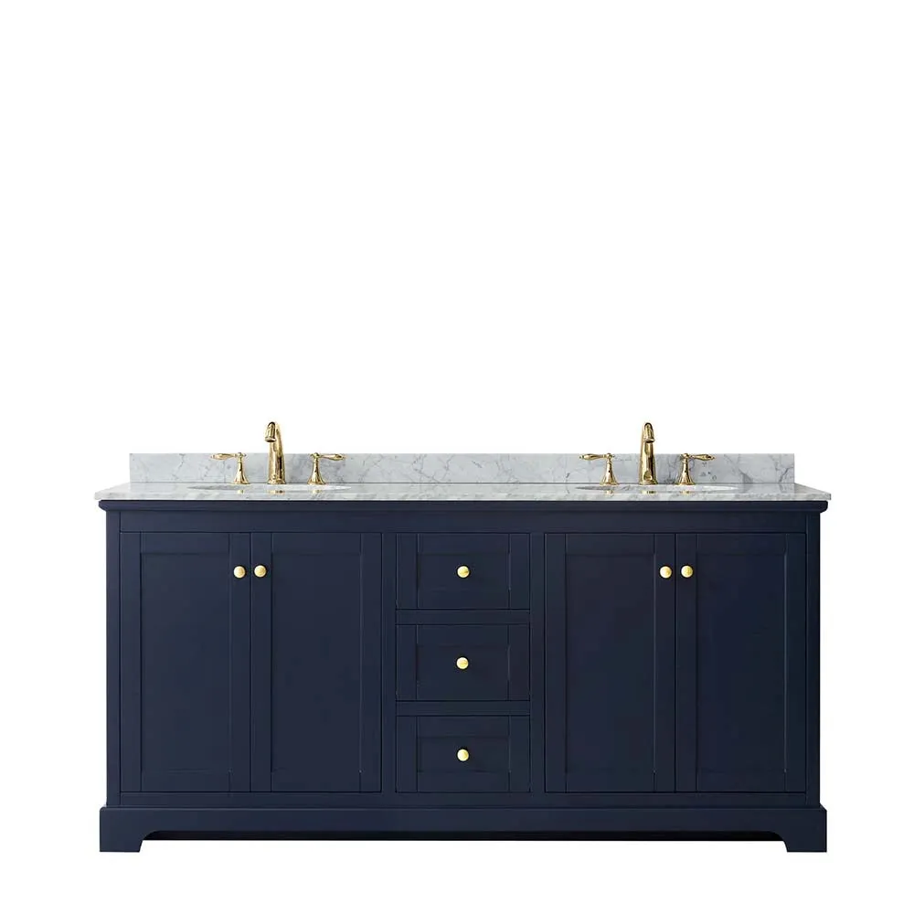 Avery 72 Inch Double Bathroom Vanity in Dark Blue