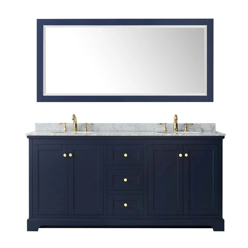 Avery 72 Inch Double Bathroom Vanity in Dark Blue